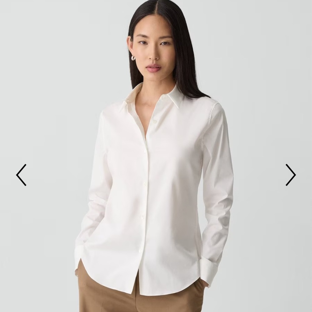 Theory Fitted Shirt in Good Cotton, Large - Picture 2 of 11